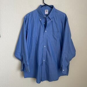 Brooks Brothers Mens Shirt Medium Blue Long Sleeves Button Down Original Polo